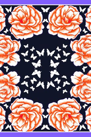 月季花印花华亿平台图片