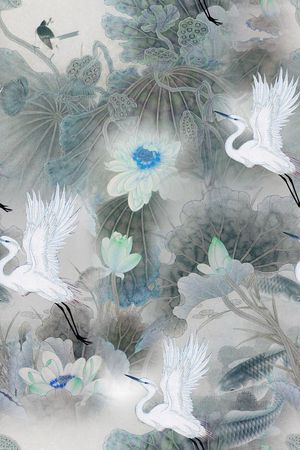 荷花印花华亿平台图片