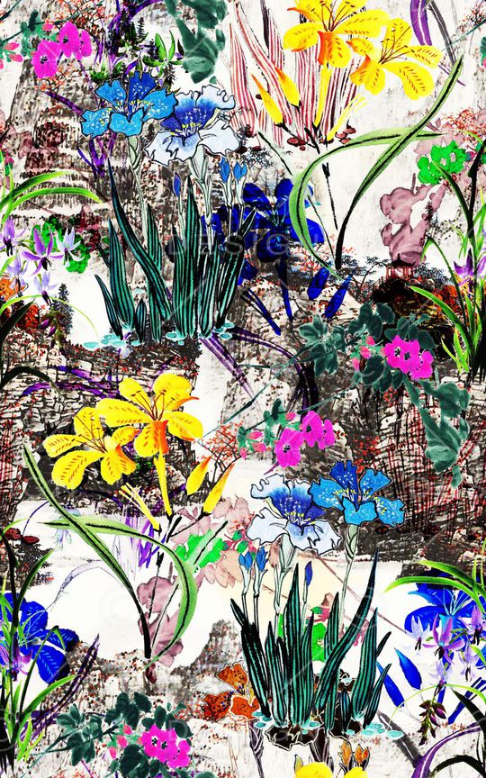 中国风印花华亿平台图片