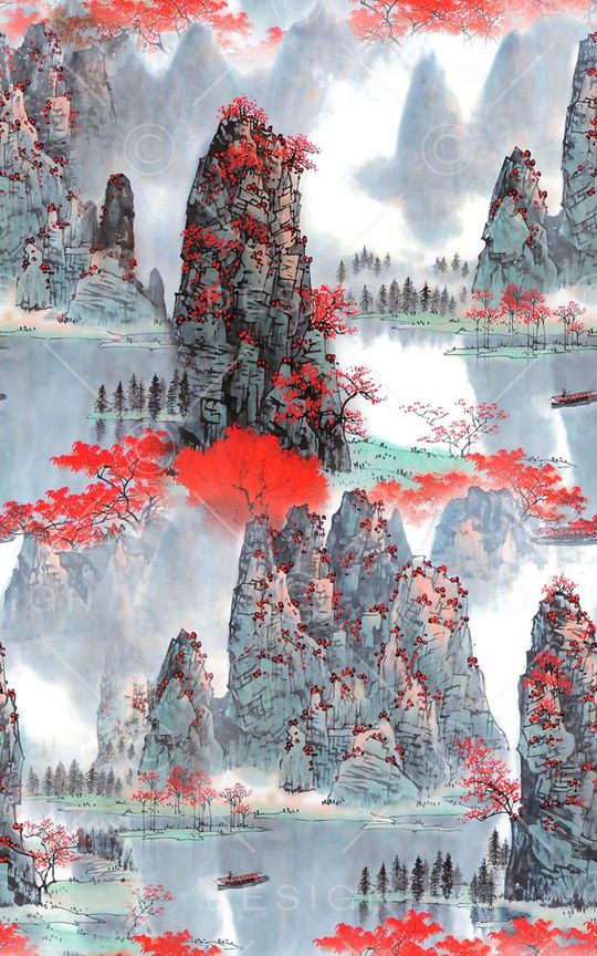 中国风印花华亿平台图片