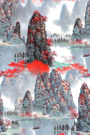 中国风印花华亿平台图片