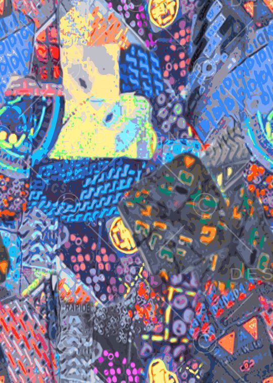 不规则几何印花华亿平台图片