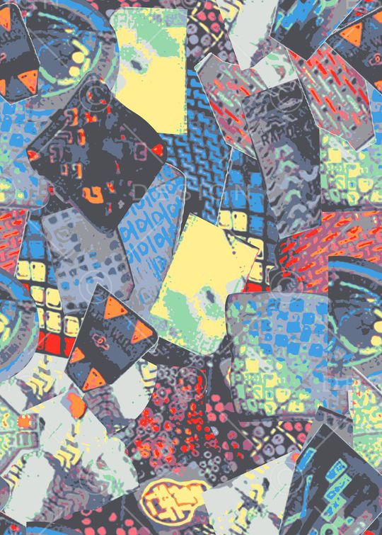 不规则几何印花华亿平台图片