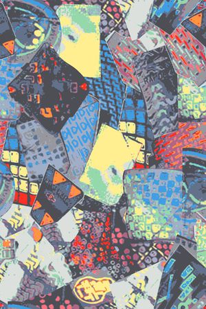 不规则几何印花华亿平台图片