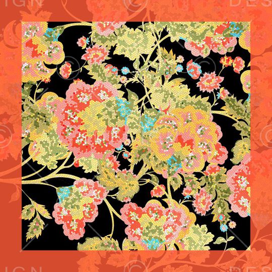 花卉印花华亿平台图片