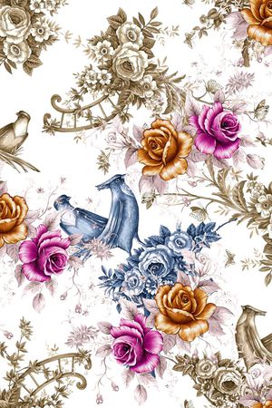 花卉印花华亿平台图片