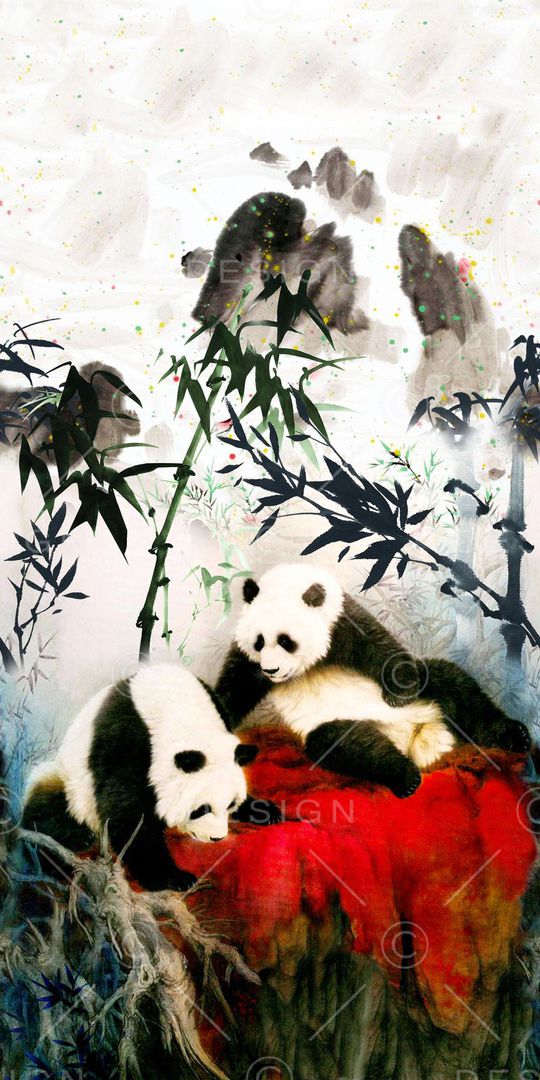 山水画印花华亿平台图片