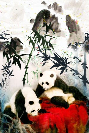 山水画印花华亿平台图片