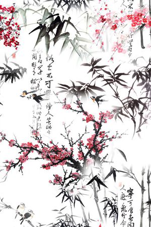 水墨印花华亿平台图片