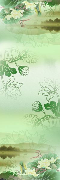 荷花荷叶印花华亿平台图片