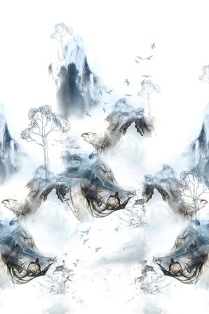 抽象水墨纹理印花华亿平台图片