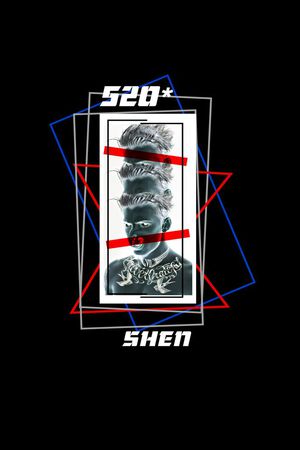 几何拼接印花华亿平台图片