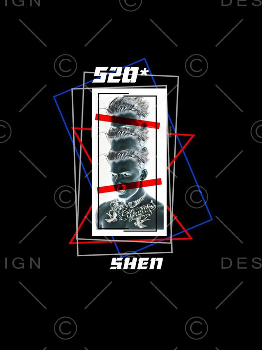 几何拼接印花华亿平台图片