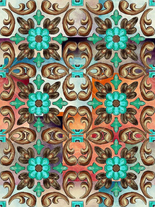 复古、民族、民族花纹印花华亿平台图片