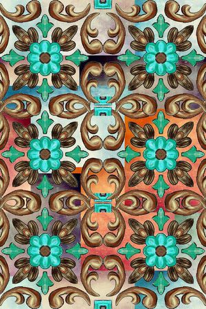 复古、民族、民族花纹印花华亿平台图片