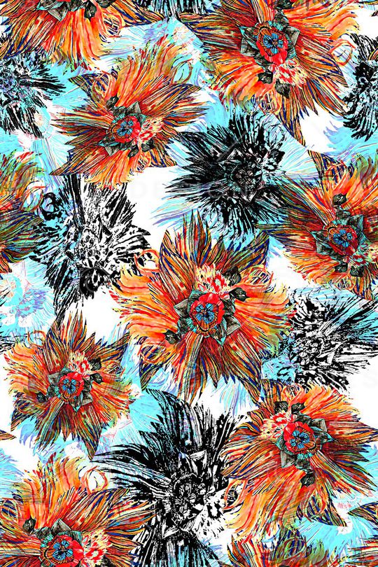 抽象图形印花华亿平台图片