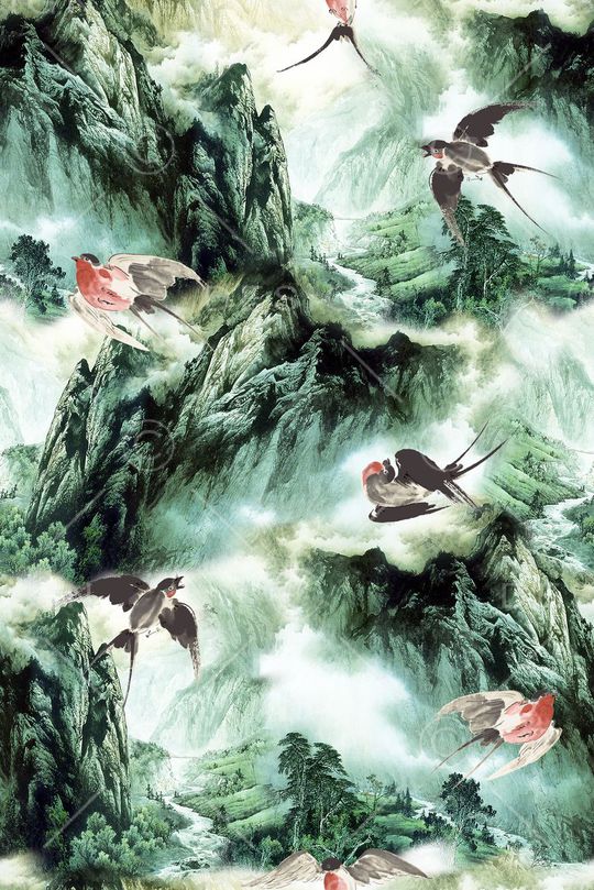 中国风印花华亿平台图片