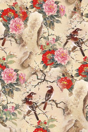 花鸟印花华亿平台图片