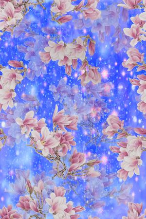 水彩浪漫花卉印花华亿平台图片