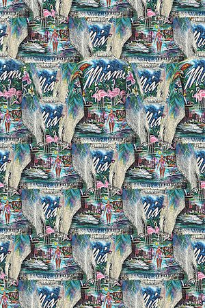 时尚抽象手绘牛仔卡通数码印花印花华亿平台图片