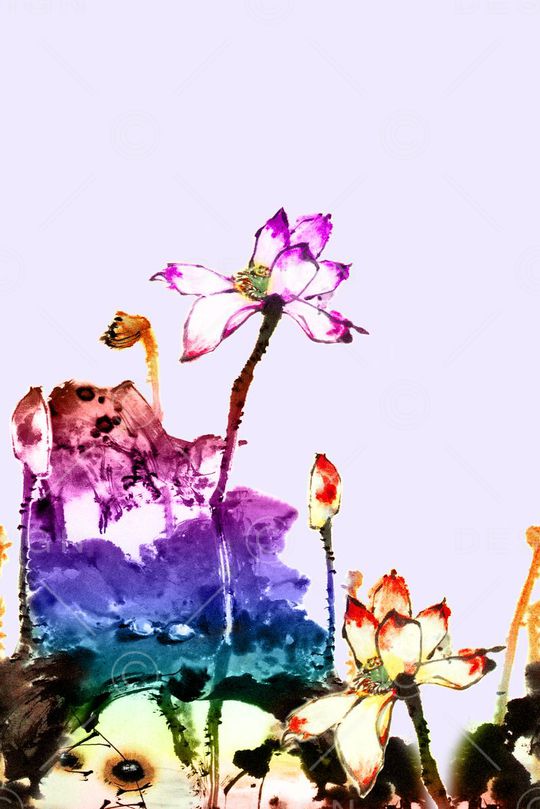 中国风定位花印花华亿平台图片