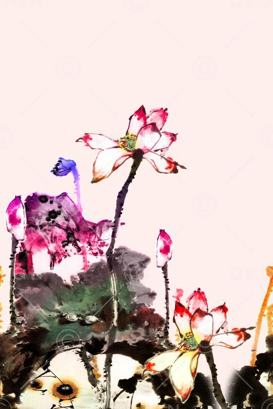 中国风定位花印花华亿平台图片