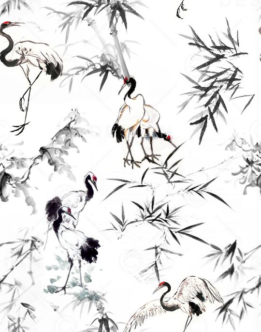 工笔画印花华亿平台图片