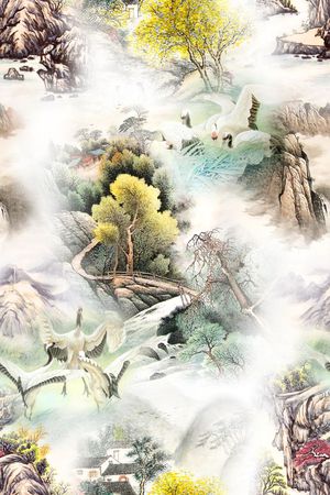 中国风印花华亿平台图片