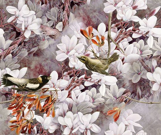 花鸟印花华亿平台图片