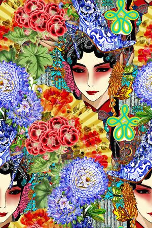 青花印花华亿平台图片