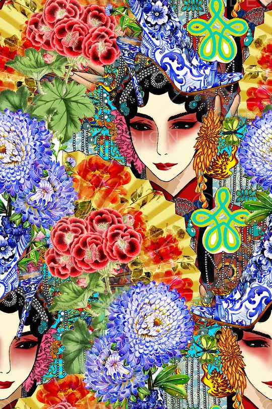 青花印花华亿平台图片