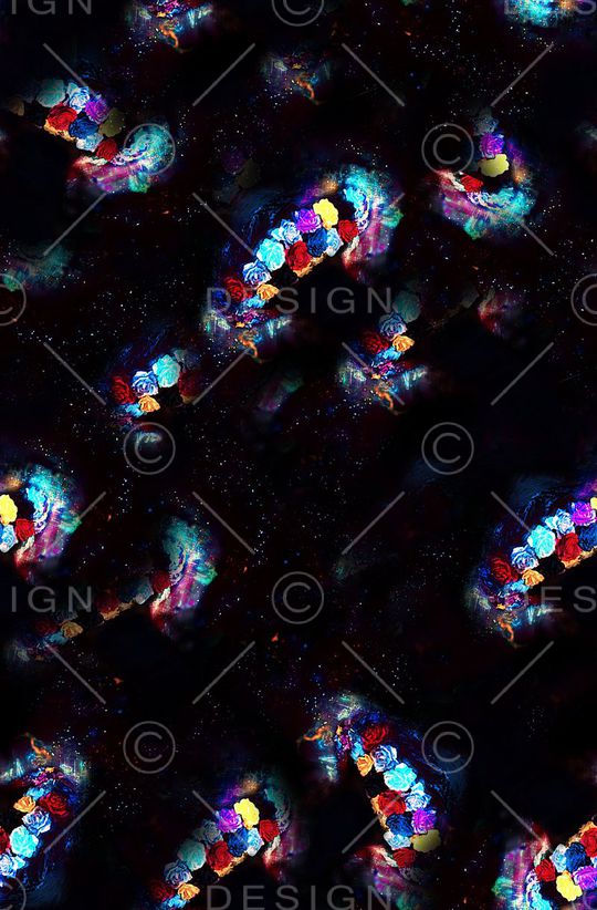 时尚抽象玫瑰花花卉数码印花印花华亿平台图片