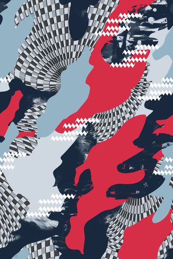 线条几何印花华亿平台图片