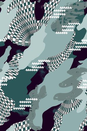 线条几何印花华亿平台图片