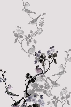 抽象手绘满版中国风印花华亿平台图片