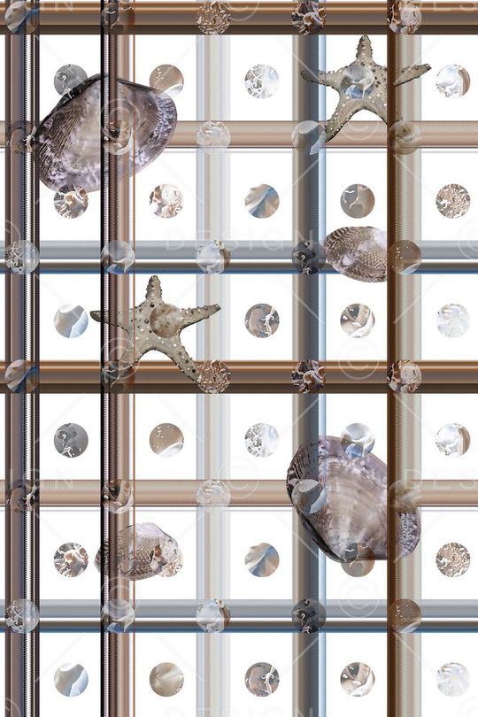 抽象手绘满版格子印花华亿平台图片