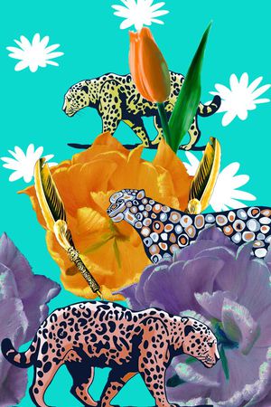 动物纹印花华亿平台图片