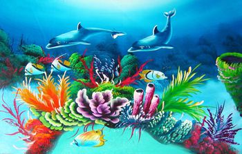 海底世界印花华亿平台图片