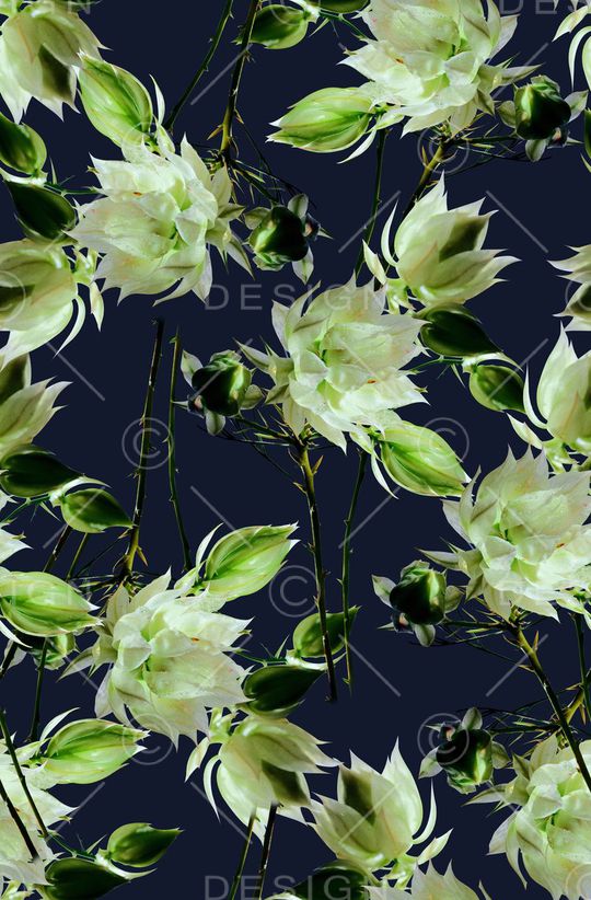 时尚抽象手绘植物花卉3D数码印花印花华亿平台图片