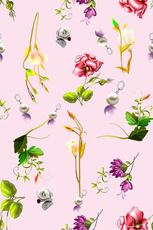 水彩花卉印花华亿平台图片