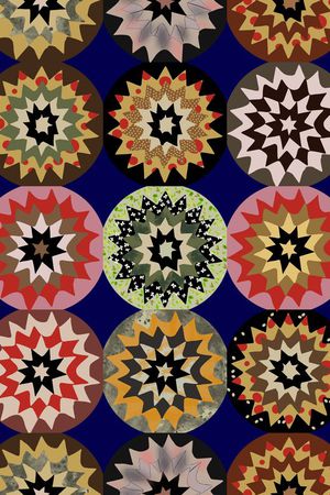 传统民族风几何方格印花华亿平台图片