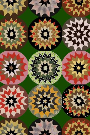 传统民族风几何方格印花华亿平台图片