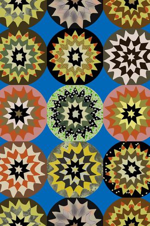 传统民族风几何方格印花华亿平台图片