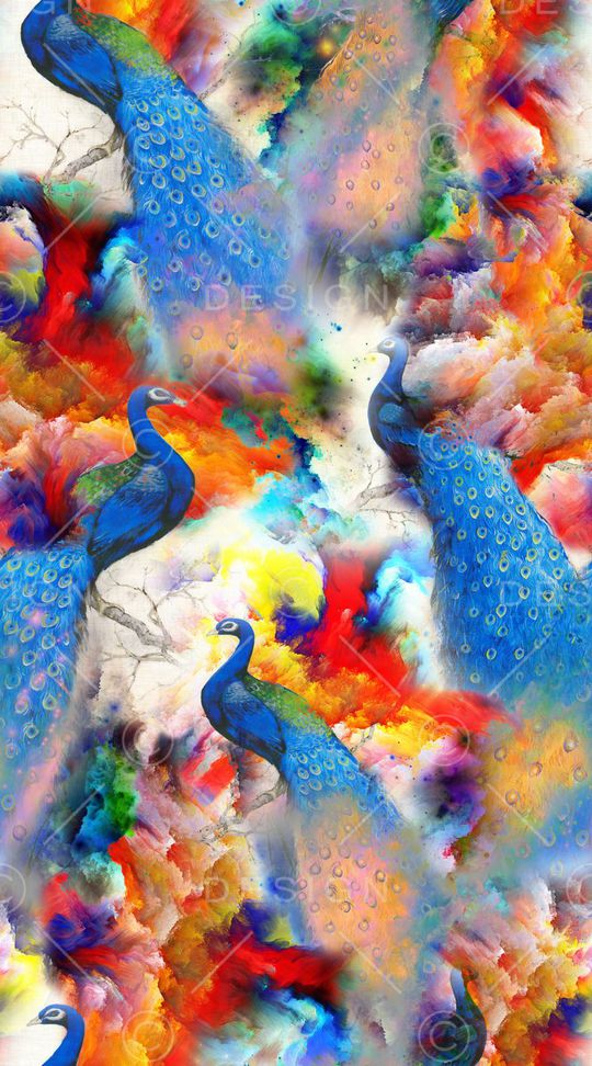 花鸟印花华亿平台图片