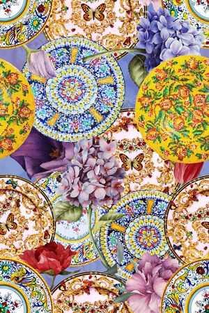 巴洛克式印花华亿平台图片