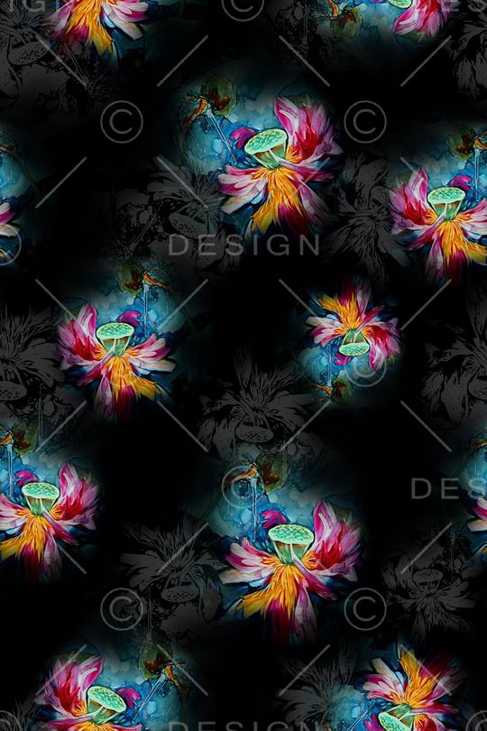 荷花印花华亿平台图片