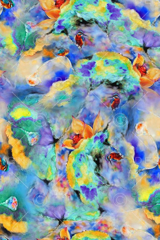 花鸟印花华亿平台图片