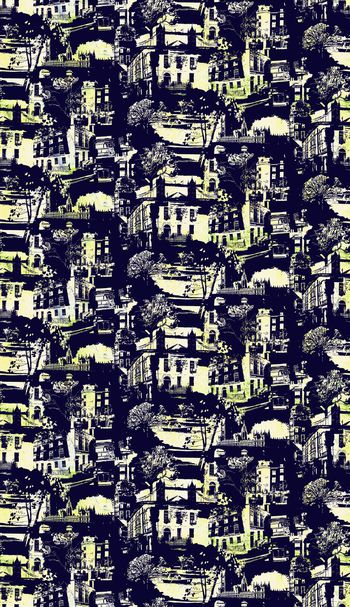 626564-风景插画 房子树车 街道--3