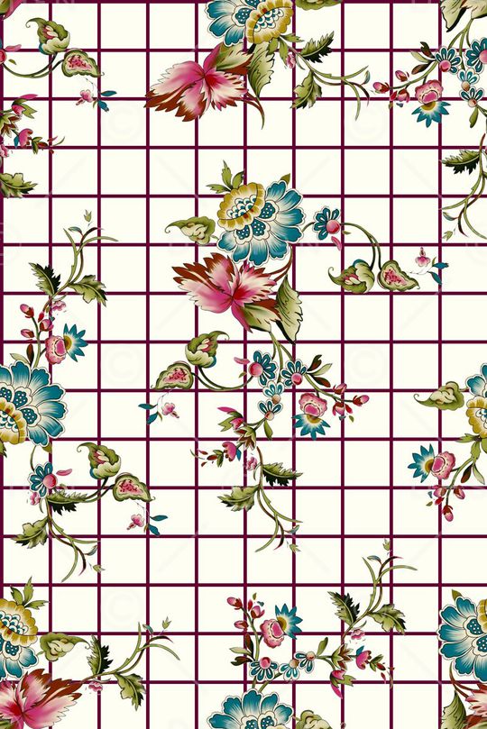 抽象手绘满版花卉印花华亿平台图片