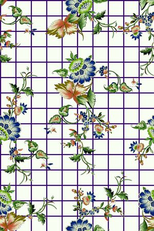 抽象手绘满版花卉印花华亿平台图片